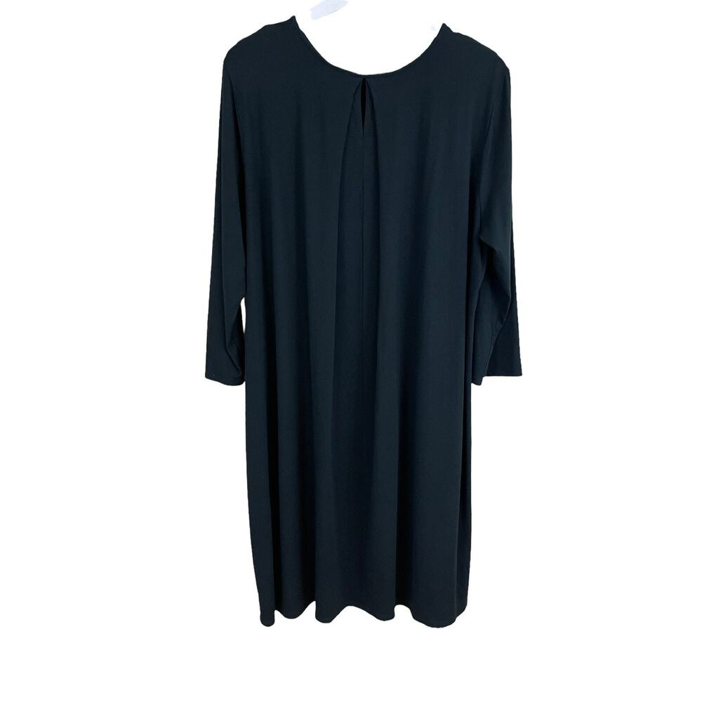 J. Jill Wearever Black Shift Dress Sz L 3/4 Sleeve Minimalist‎ Lagenlook Capsule - Picture 4 of 8